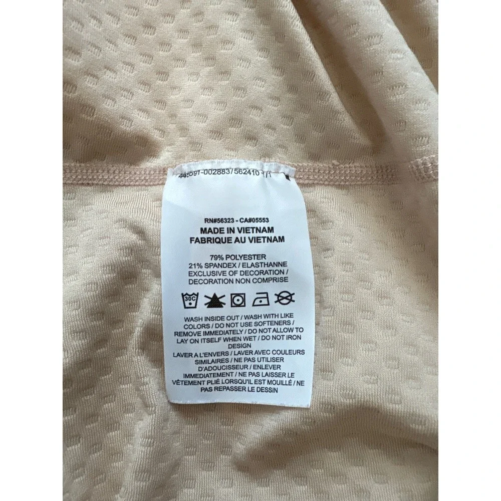 Nike Air Dri-FIT Women Tan Peach Cropped Running Top Large CU3102-805